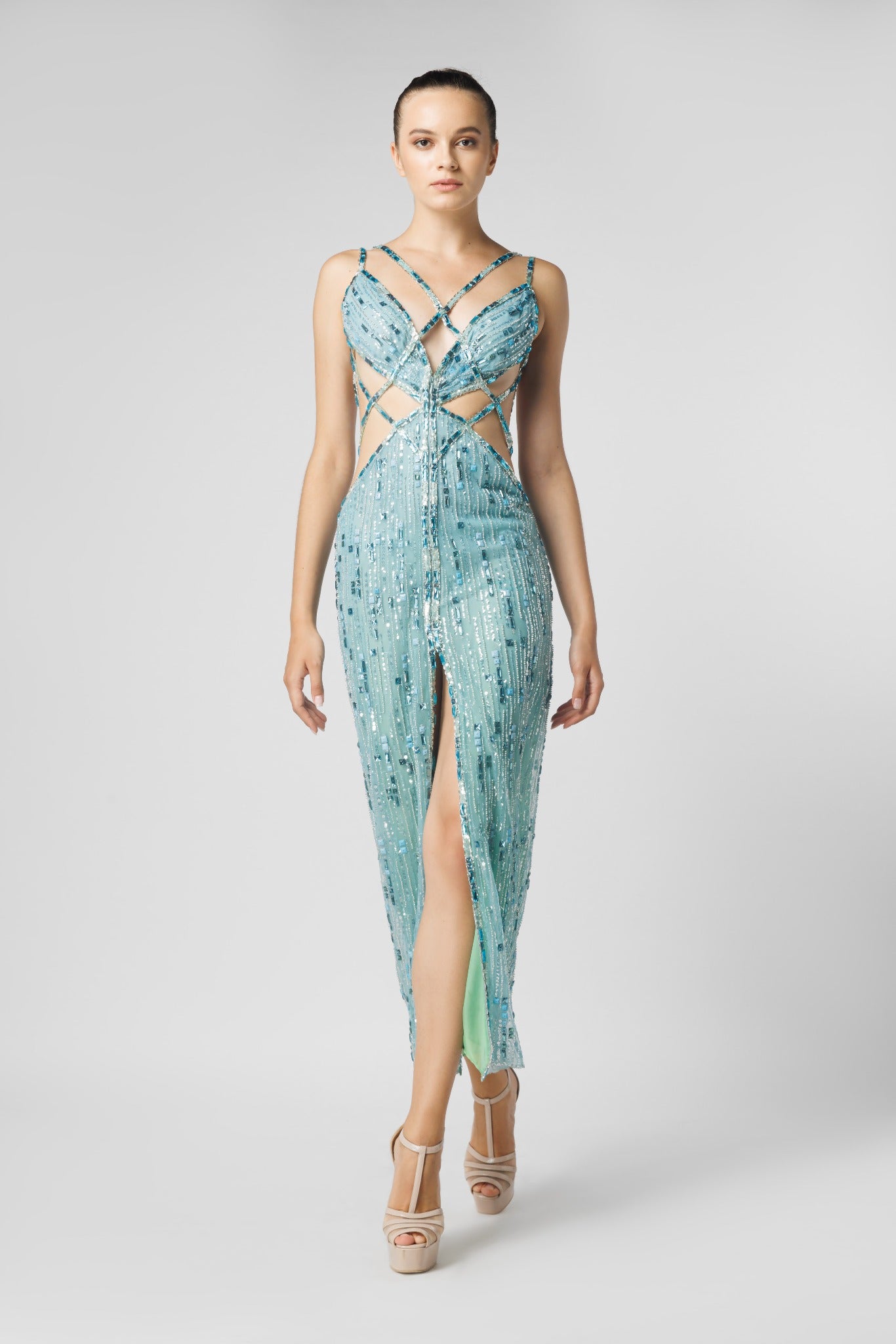 Strappy Midi Dress with Slit