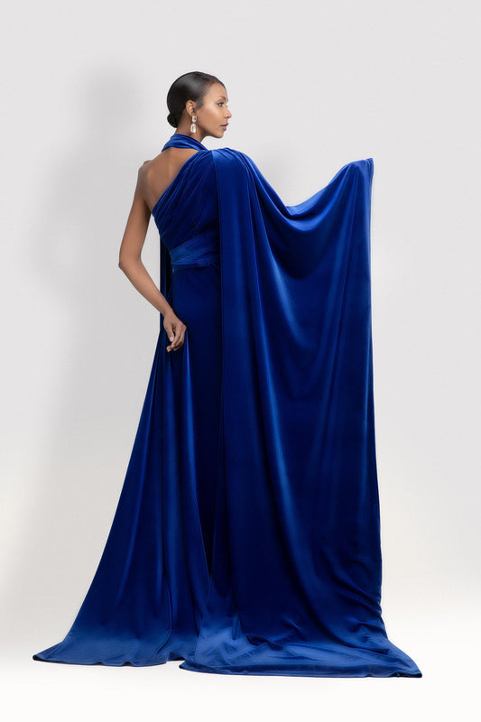 One Shoulder Velvet Dress