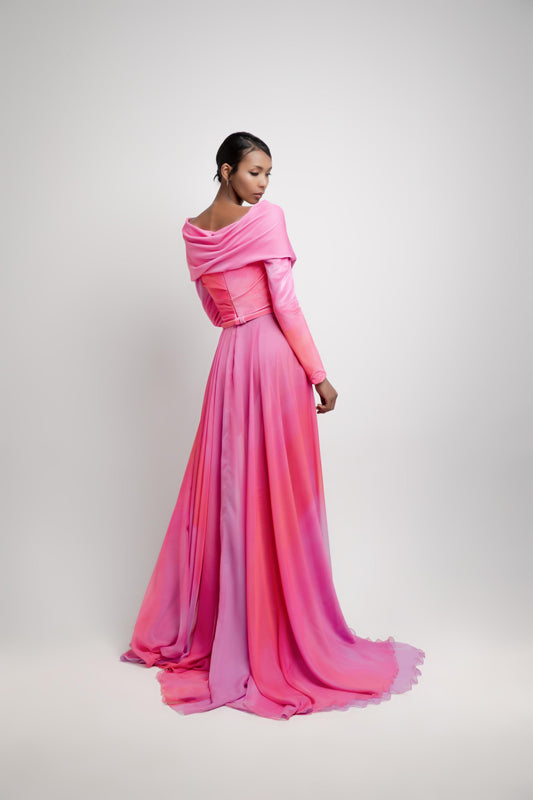 Off Shoulder Ombre Dress