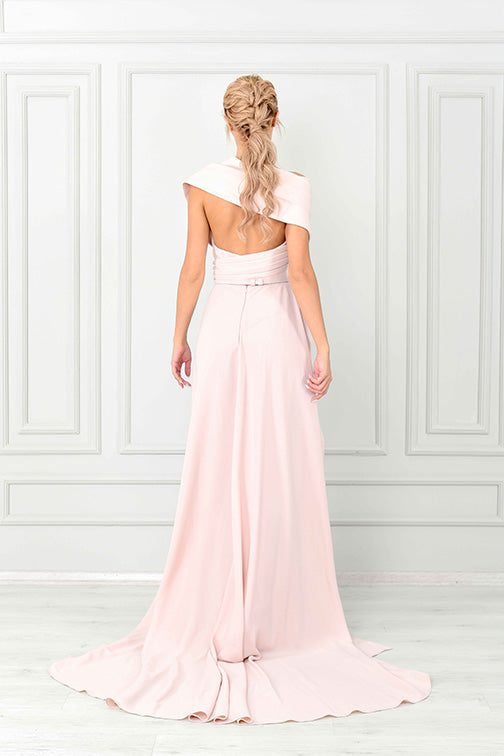 Blush Pink Off Shoulder Jumpsuit