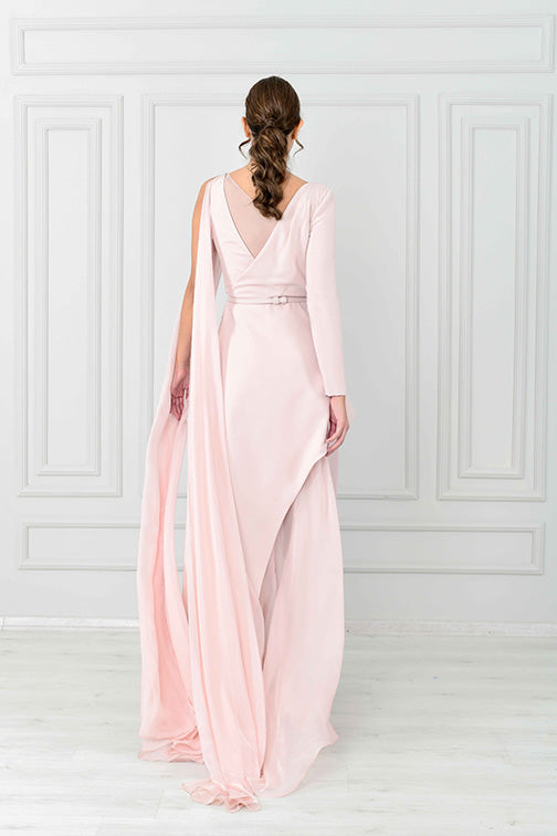 Blush Pink Asymmetrical Gown