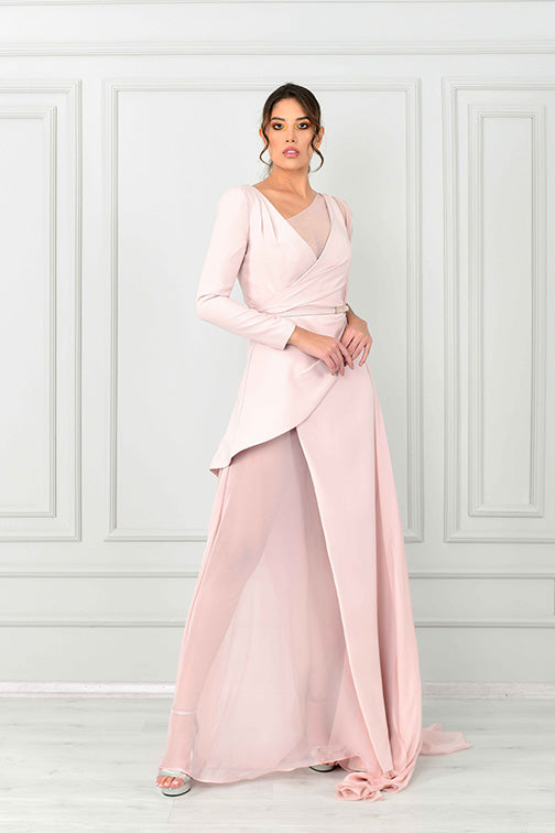 Blush Pink Asymmetrical Gown