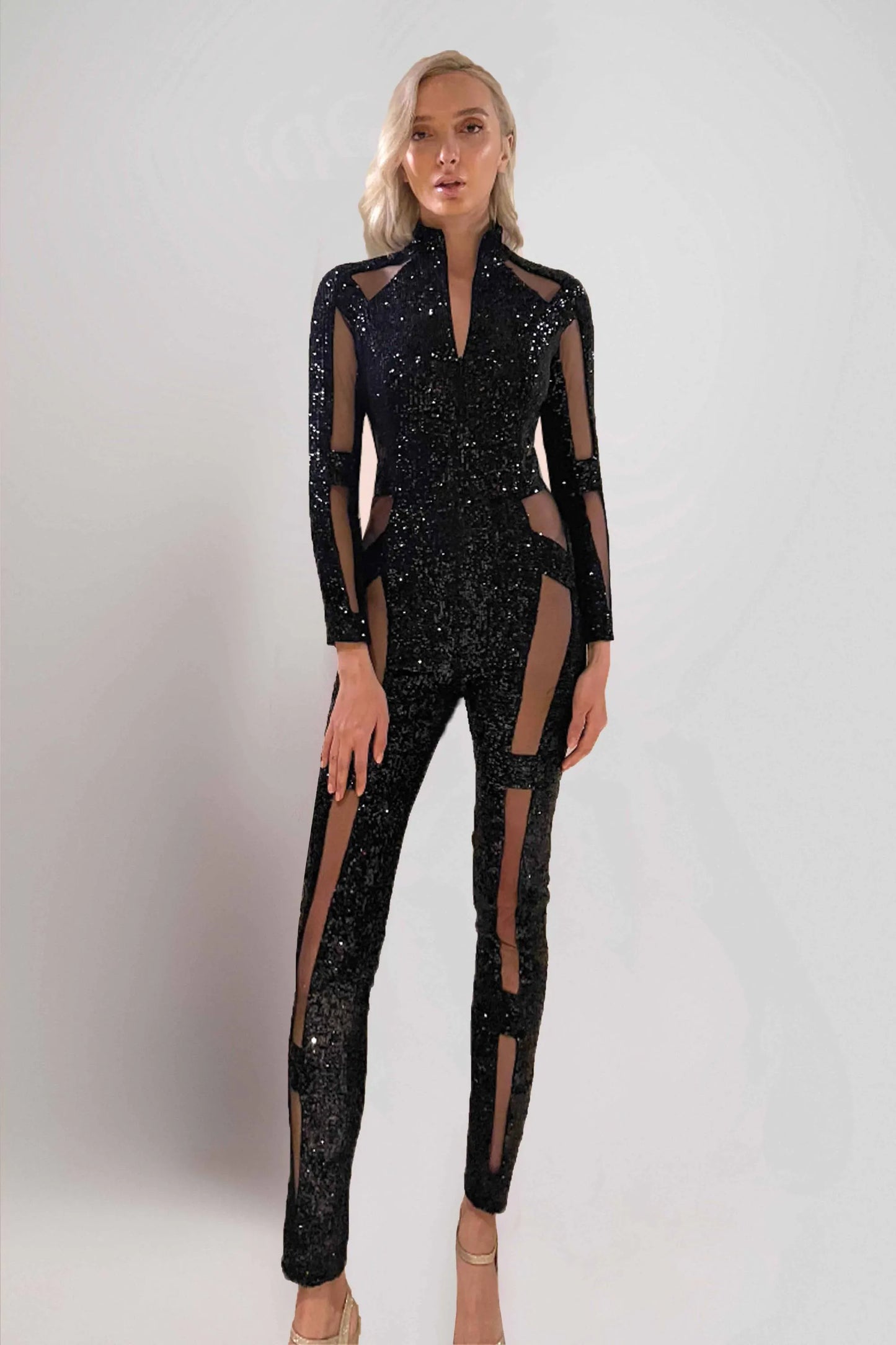 Sequins Fitted Jumpsuit