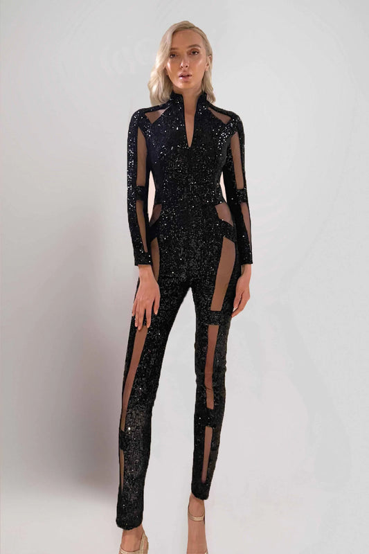 Sequins Fitted Jumpsuit