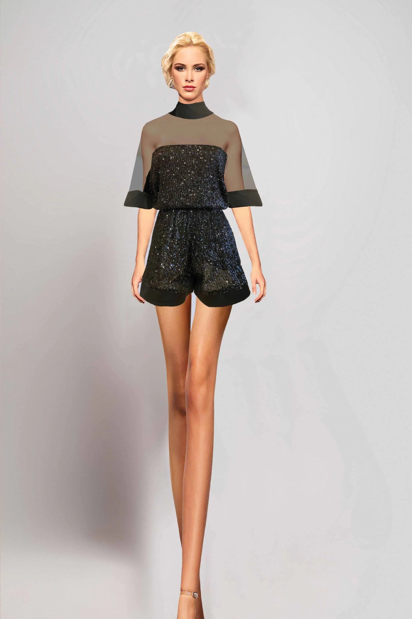 Sequins Short Jumpsuit