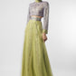 Long Sleeve Embellished High Neck with Pleated Embellished Skirt