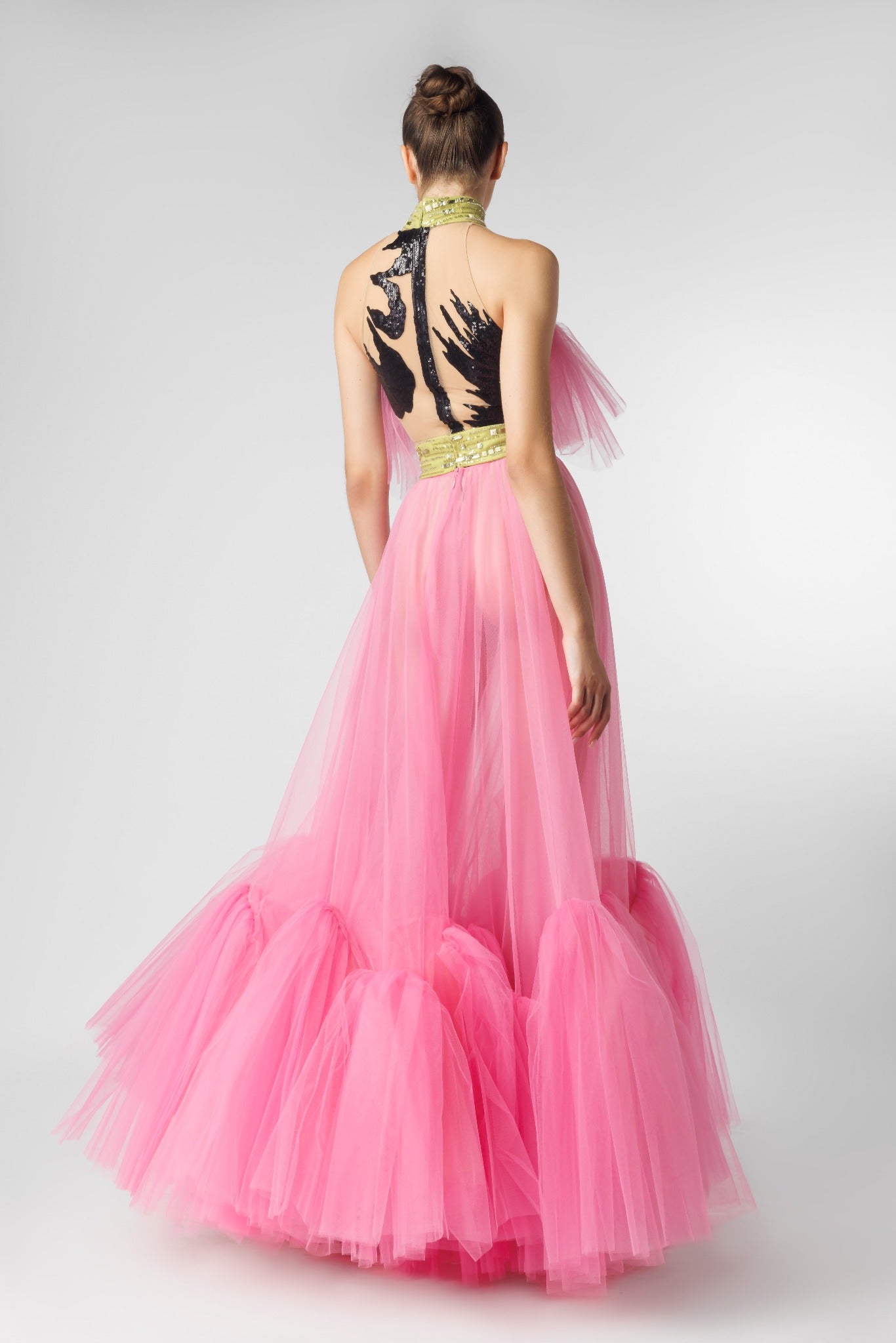 Pink Ruffle Tulle Dress