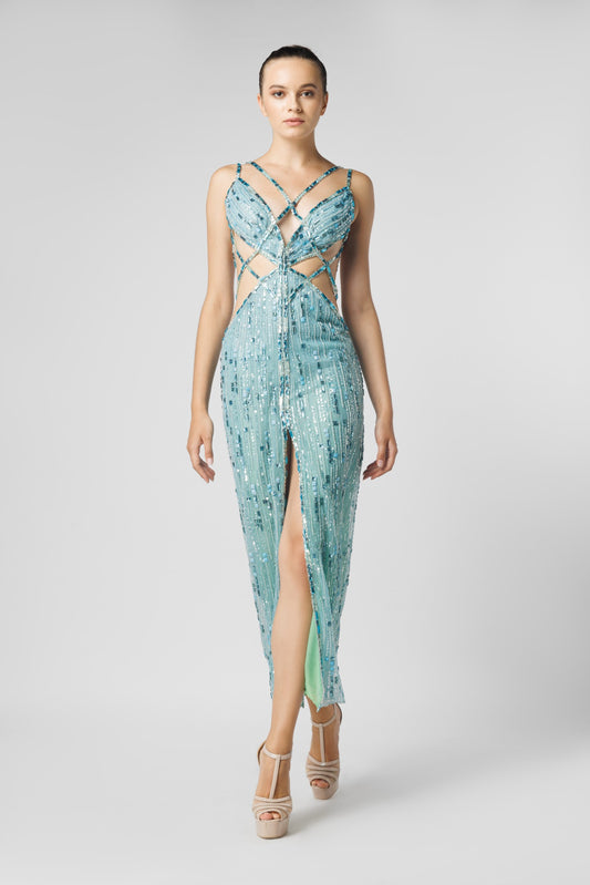 Strappy Midi Dress with Slit