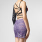 Asymmetrical Sequin Crop Top & Sequin Cut Out Skirt