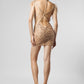 Embellished Feathered Mini Dress