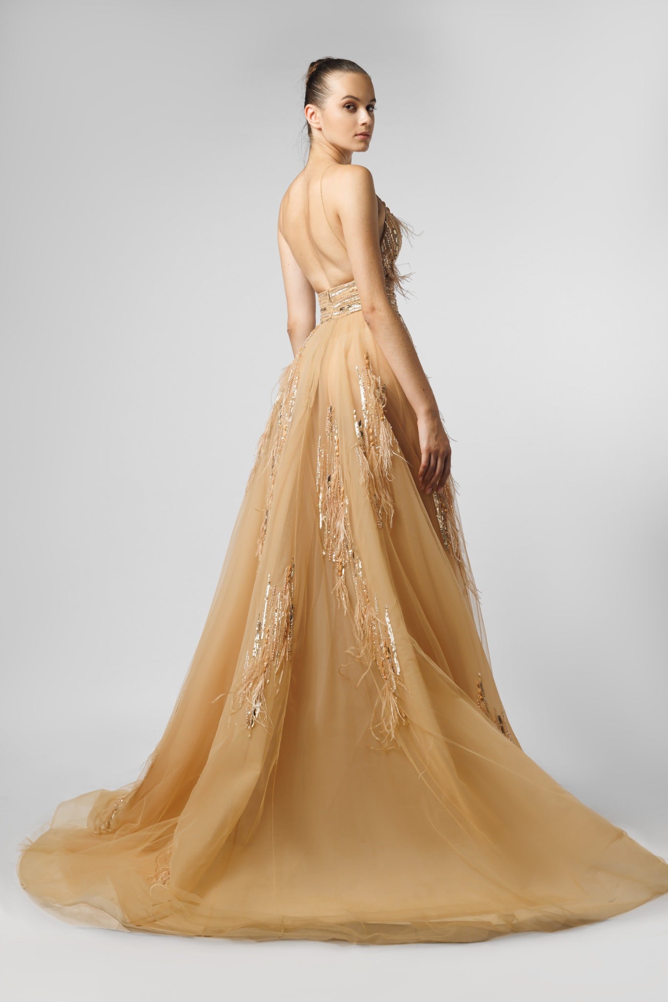 Embellished Feathered Dress