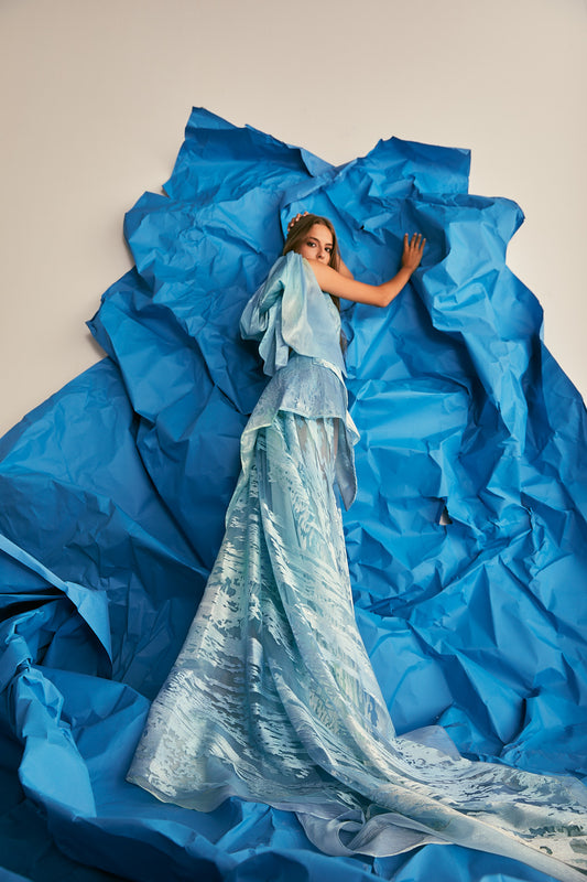 Sleeveless Mini Dress With Train